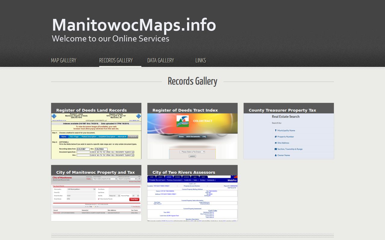 Manitowoc ZIP code directory maps and parcel records